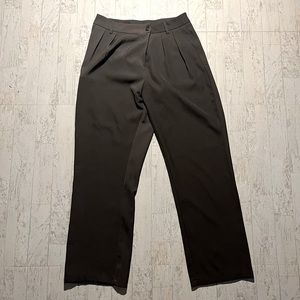 Gray high waisted wide leg business pants